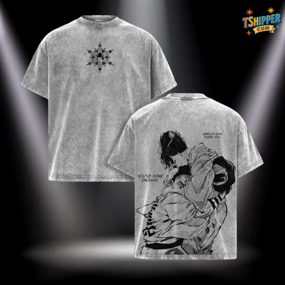 Akaza vs Koyuki Vintage Washed Oversized Tee