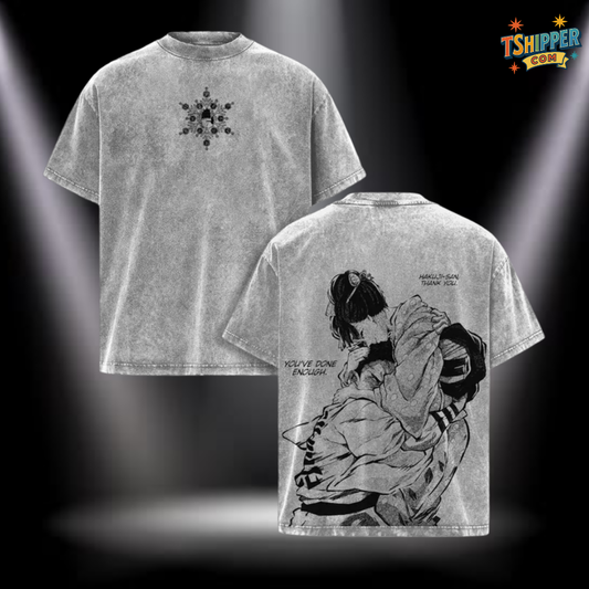 Akaza vs Koyuki Vintage Washed Oversized Tee