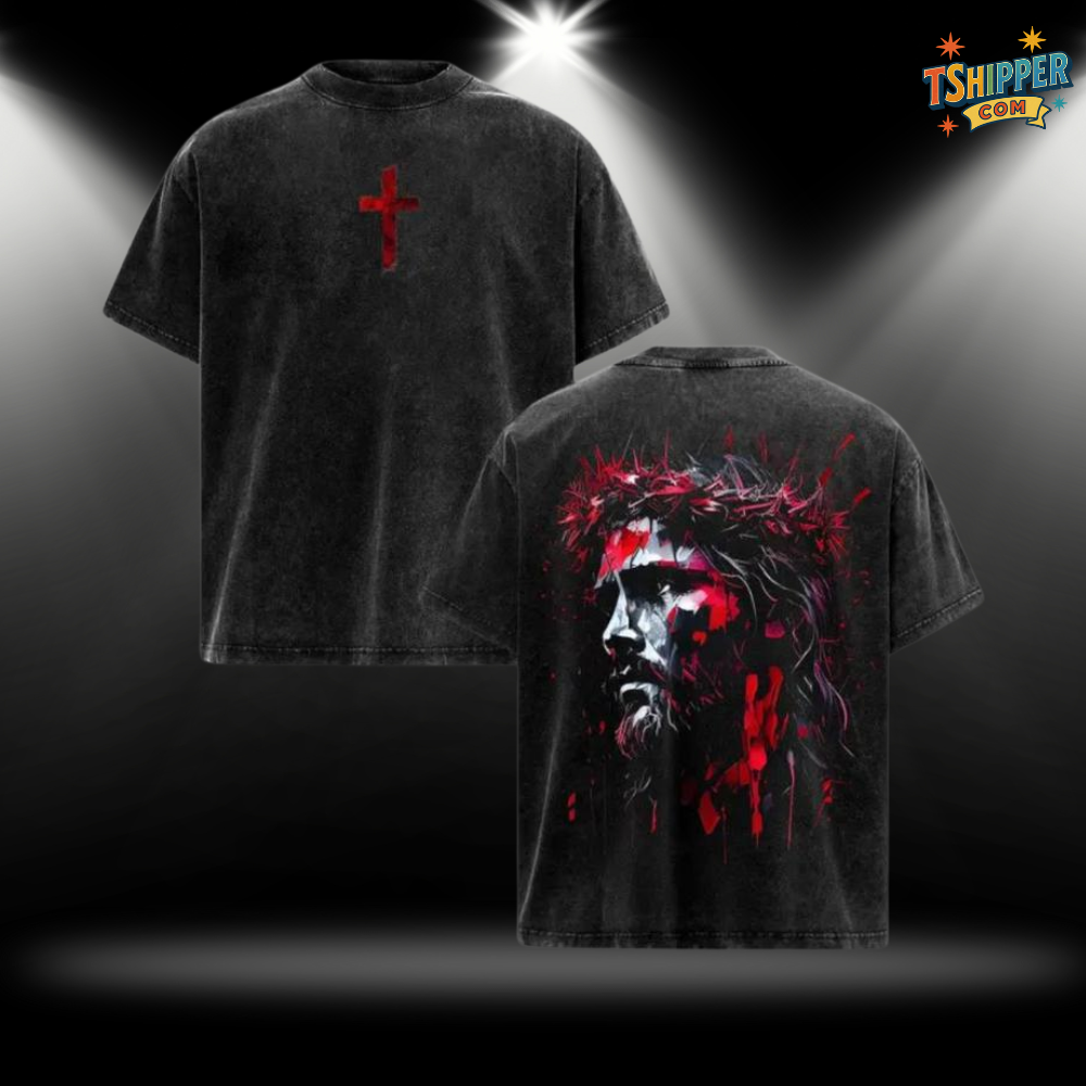 No Kings in America Double Printed Vintage Washed T-Shirt