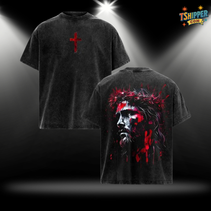 No Kings in America Double Printed Vintage Washed T-Shirt