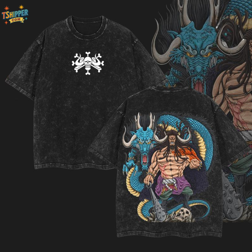 Kaido “The Beasts Pirates” One Piece Vintage Washed T-Shirt