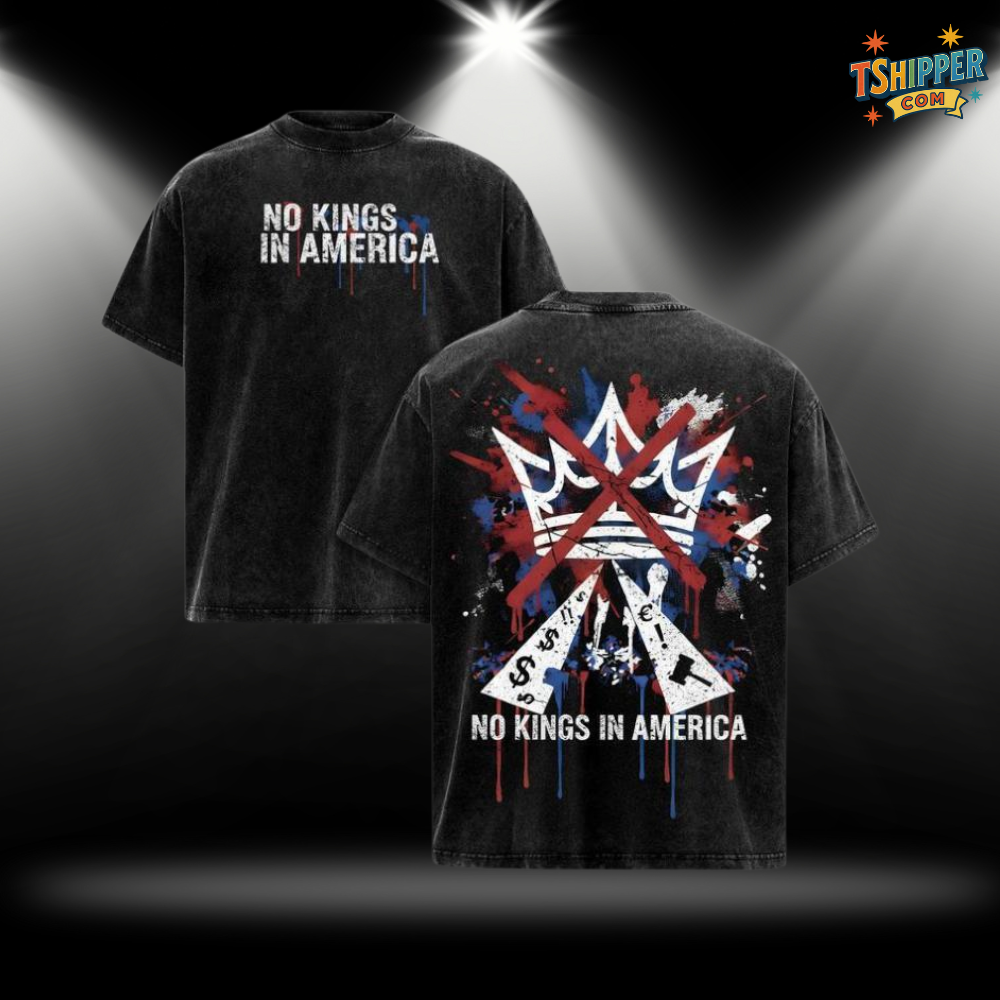 No Kings in America Vintage Washed Tee