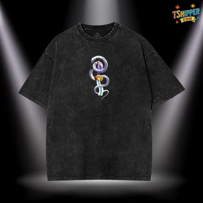 Obanai Serpent Hashira Dark Washed Oversized Tee