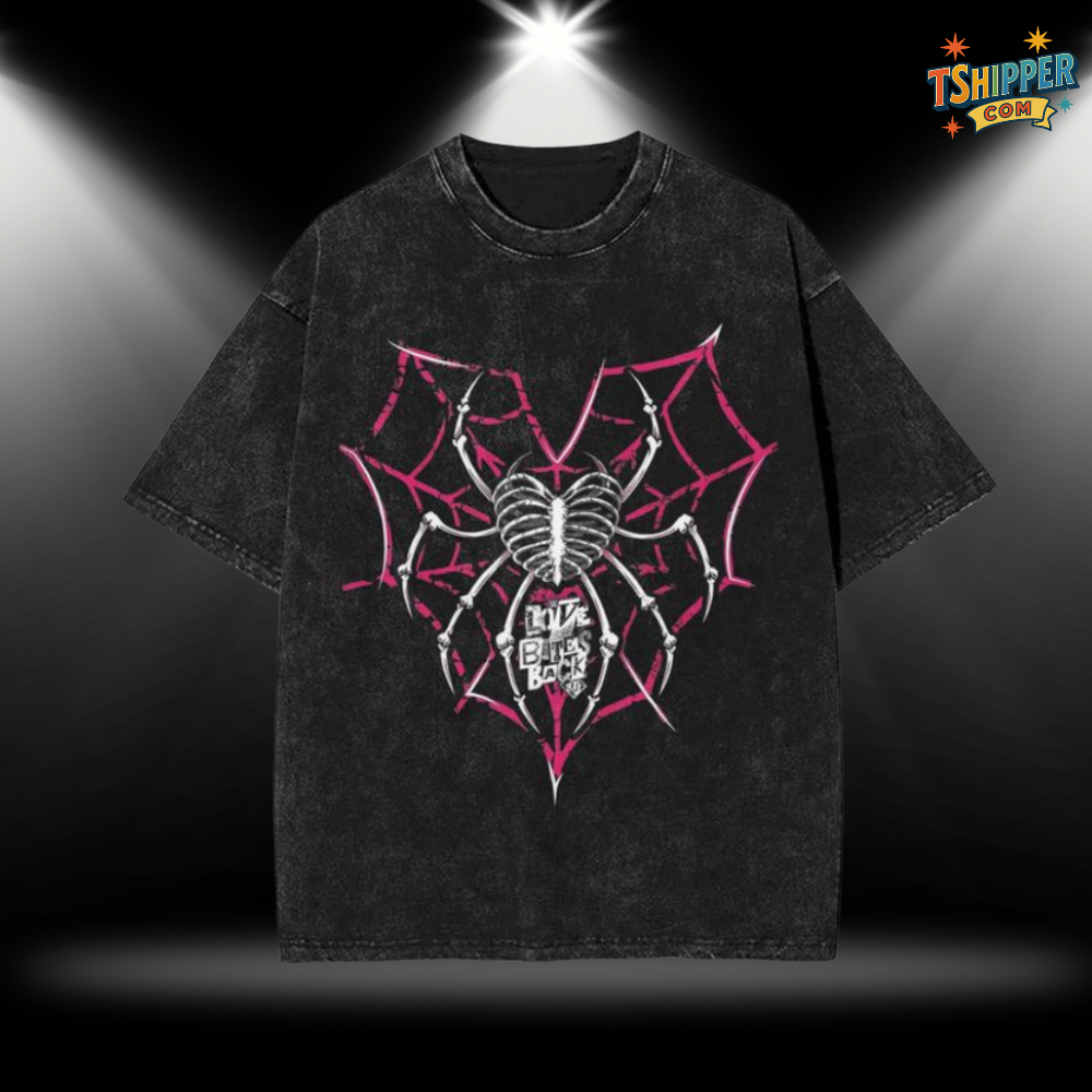 AJ Lee Spider Heart Vintage Washed Oversized Tee