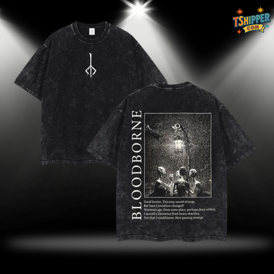 Bloodborne Hunter and Lamp Messengers Vintage Washed Tee