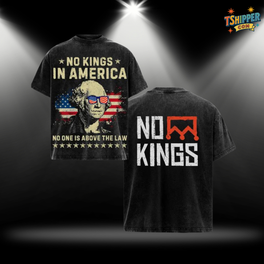 No Kings in America Oversized Washed Tee