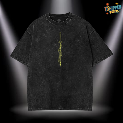 Zenitsu Agatsuma Thunder Breathing Vintage Washed Oversized Tee