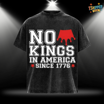 No Kings Since 1776 Vintage Washed Oversized T-Shirt