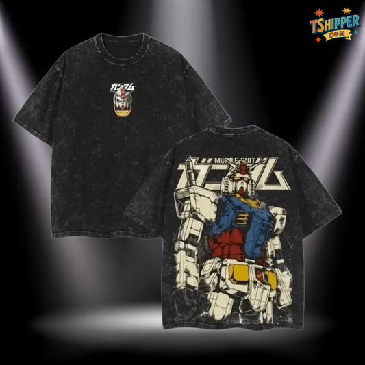 RX-78-2 & RX-0 Gundam Vintage Washed Oversized Tee