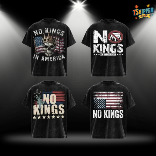 No Kings in America Vintage Washed T-Shirt