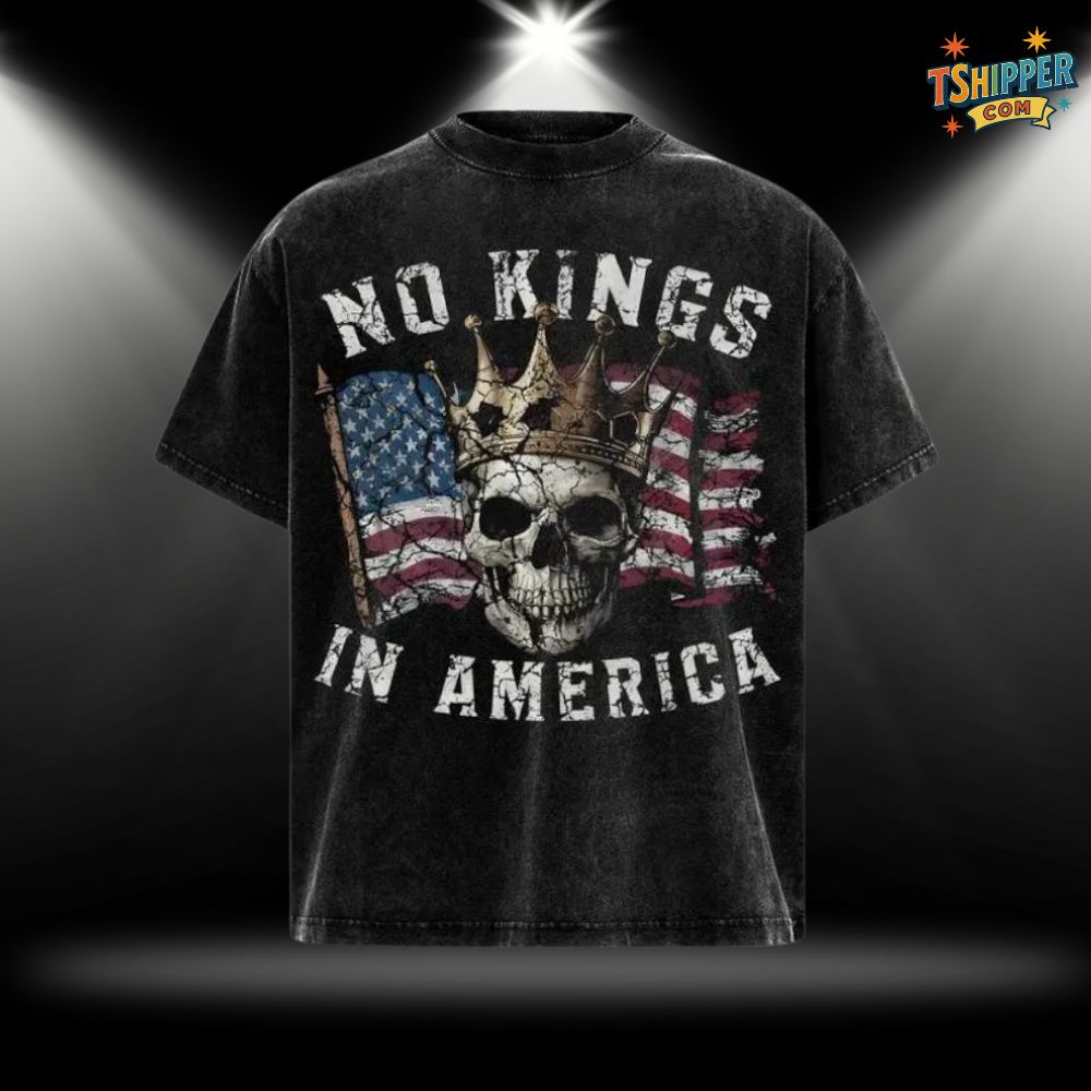 No Kings in America Vintage Washed T-Shirt