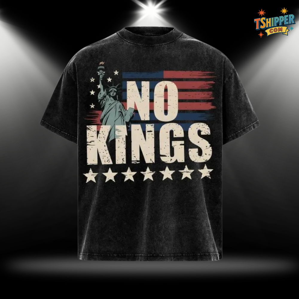 No Kings in America Vintage Washed T-Shirt