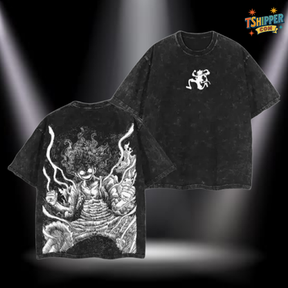 Luffy JoyBoy Vintage Acid Wash Oversized Tee