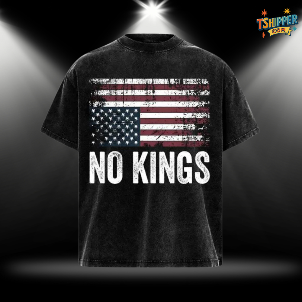 No Kings in America Vintage Washed T-Shirt