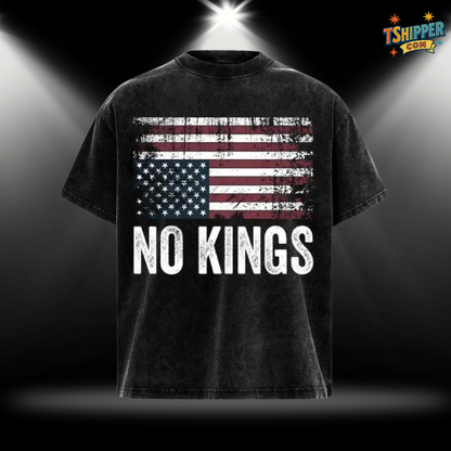 No Kings in America Vintage Washed T-Shirt