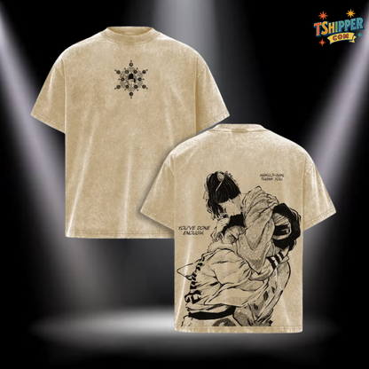 Akaza vs Koyuki Vintage Washed Oversized Tee