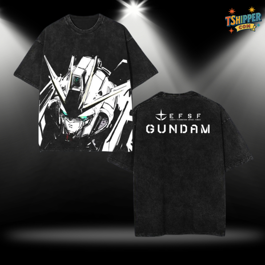 Classic RX-93 Nu Gundam Vintage Washed Oversized T-Shirt
