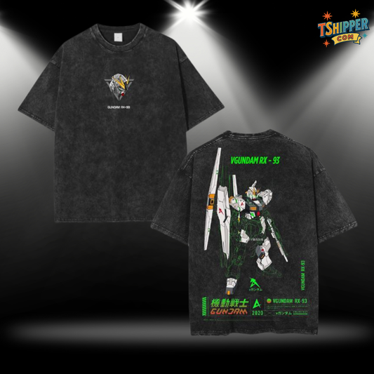 RX-93 Gundam Graphic Tee V1 – Premium Cotton Oversized T-Shirt