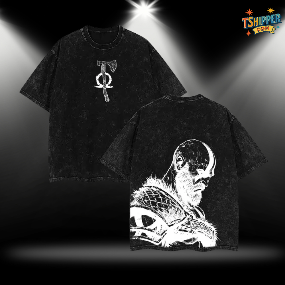 Kratos Spartan Rage Vintage Washed Oversized Tee