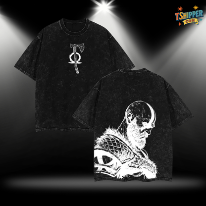 Kratos Spartan Rage Vintage Washed Oversized Tee