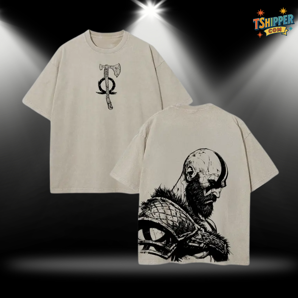 Kratos Spartan Rage Vintage Washed Oversized Tee